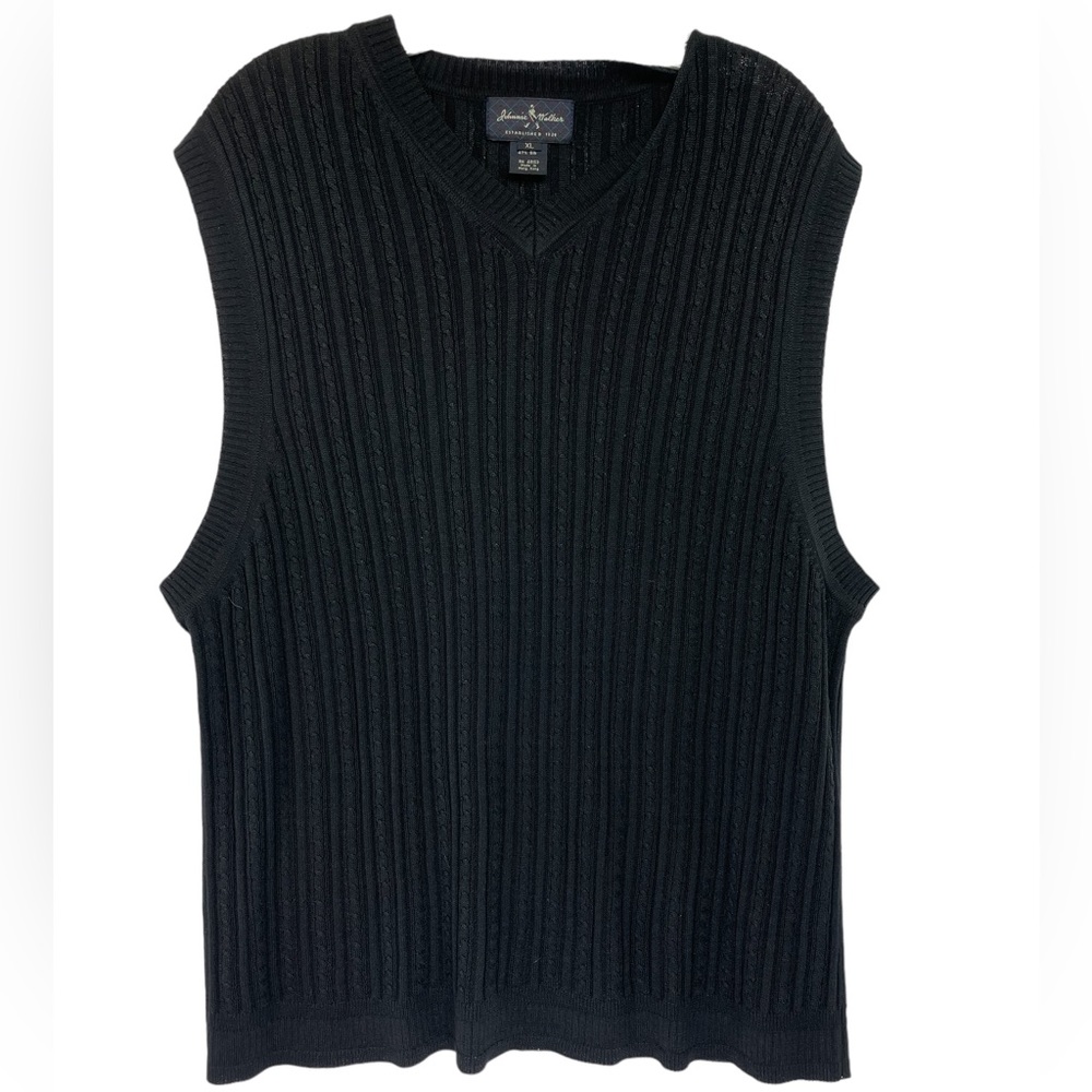 Johnny Walker Silk/Linen Blend Mens Sz XL Cable Knit V-Neck‎ Golf Vest (BB25)